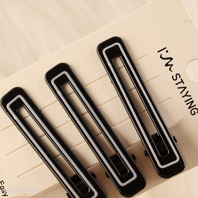 Online Wholesale 3 Pieces Black Alligator Metal Hairpins Metal Hair Clips