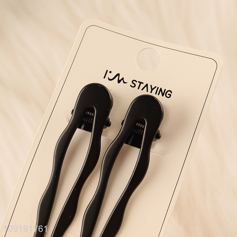 Hot Selling 2 Pieces Black Alligator Hair Clips Metal Hair Accessories