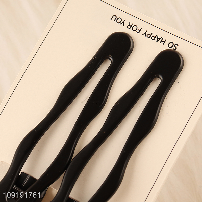 Hot Selling 2 Pieces Black Alligator Hair Clips Metal Hair Accessories