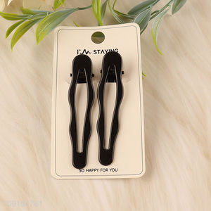 Hot Selling 2 Pieces Black Alligator Hair Clips Metal Hair Accessories