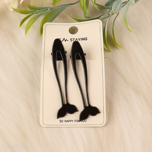 New Arrival 2 Pieces Black Metal Alligator Hair Clips Metal Hairpins