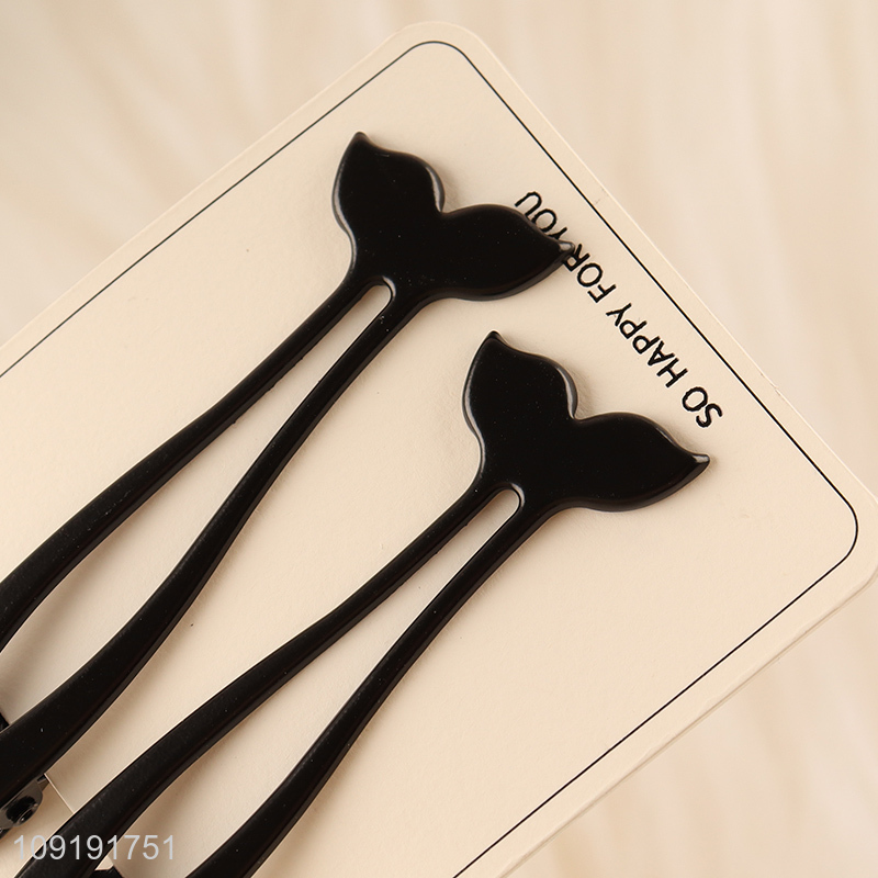 New Arrival 2 Pieces Black Metal Alligator Hair Clips Metal Hairpins