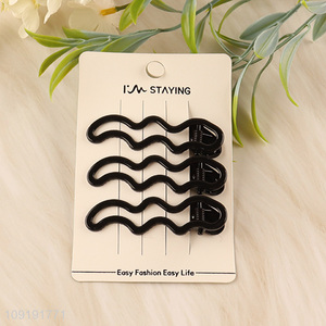 New Product 3 Pieces Black Metal Alligator Hair Clips for Women Girls