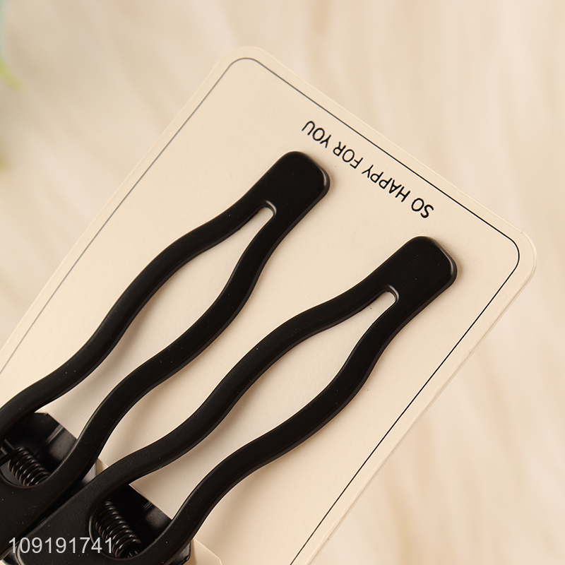 Good Quality 2 Pieces Black Metal Alligator Hair Clips Set for Women