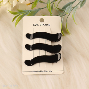 High Quality 3 Pieces Black Alligator Hair Clips Hair Accessories