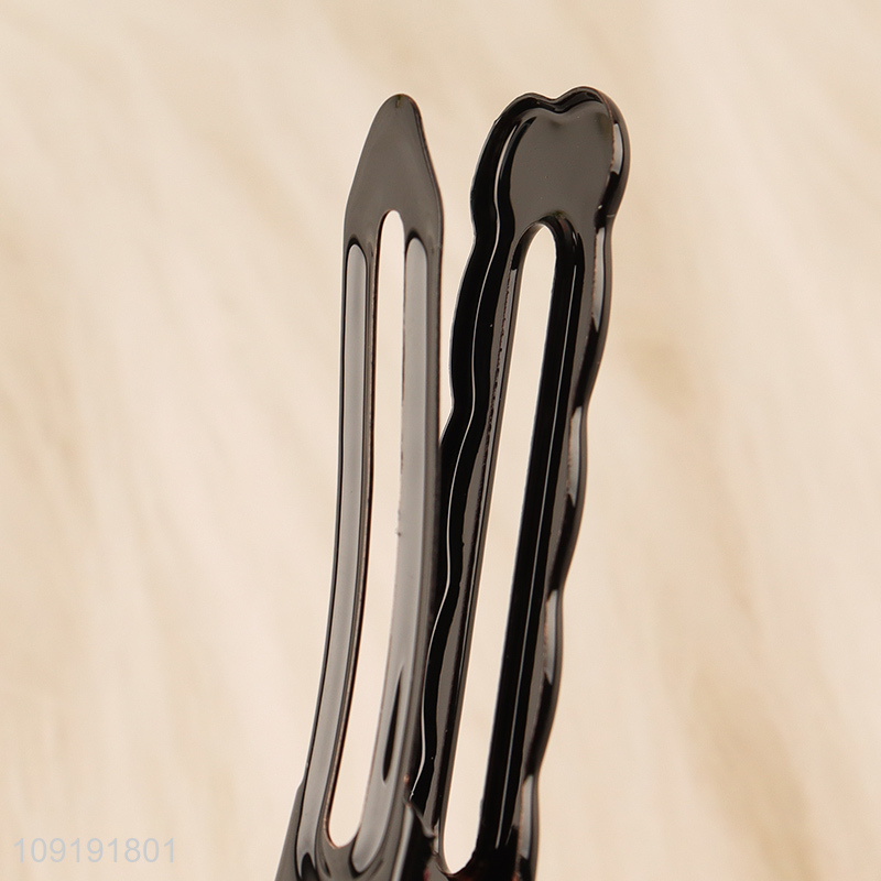 China Imports 3 Pieces Black Metal Alligator Hairpins Metal Hair Clips