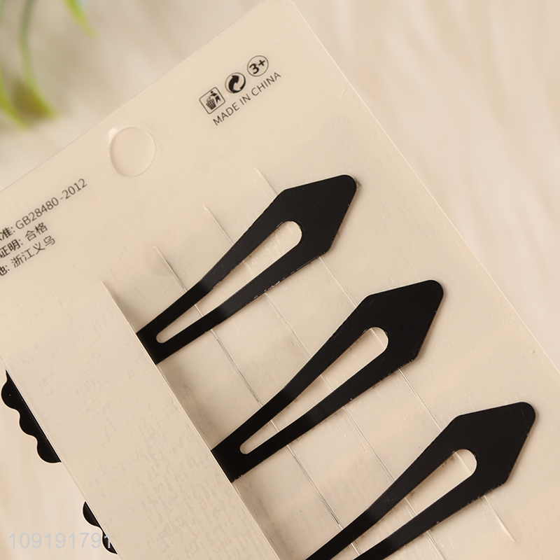 Factory Price 3 Pieces Black Alligator Hair Clips Non-Slip Hair Clips