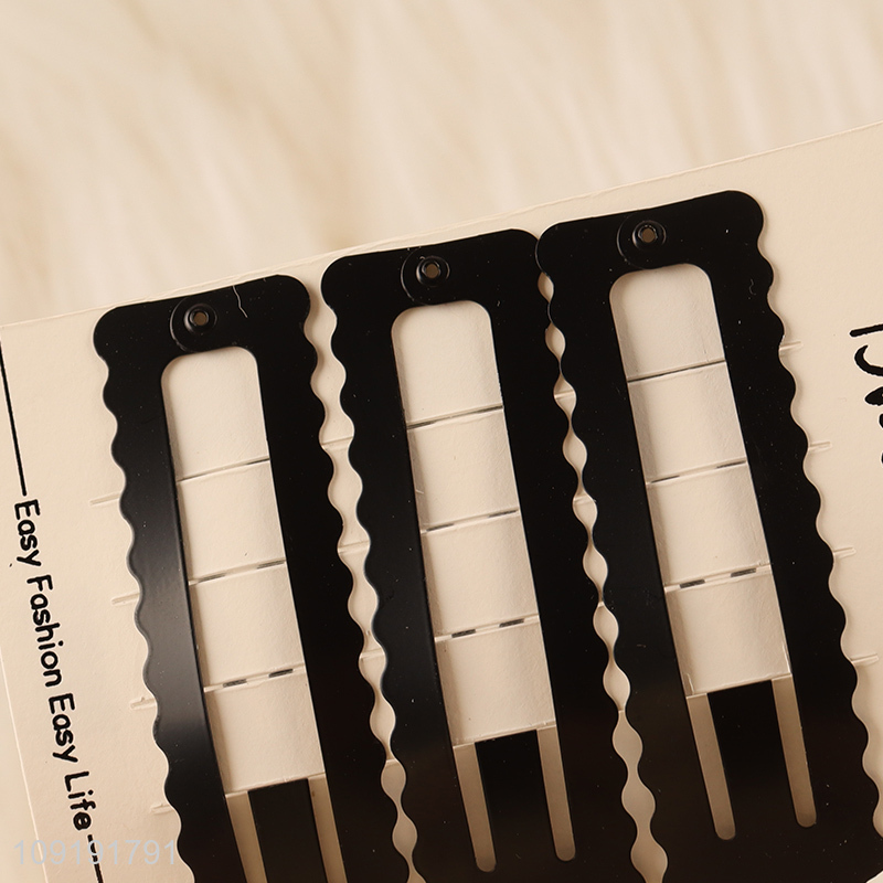 Factory Price 3 Pieces Black Alligator Hair Clips Non-Slip Hair Clips