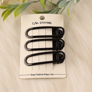 Online Wholesale 3 Pieces Black Metal Alligator Hair Clips Metal Hairpins