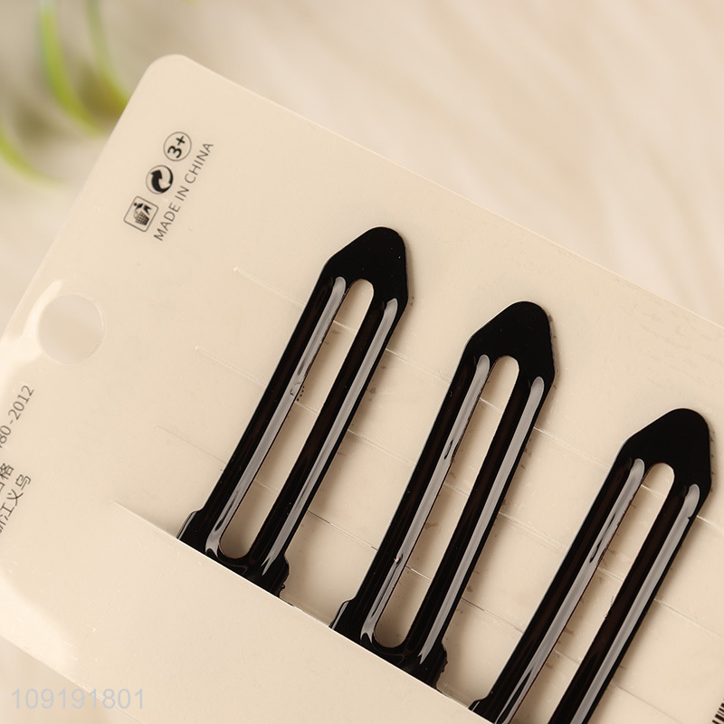 China Imports 3 Pieces Black Metal Alligator Hairpins Metal Hair Clips