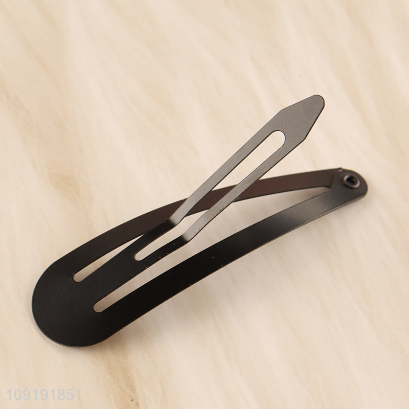 Hot Selling 4 Pieces Black Metal Hair Clips Snap Hair Clips Set