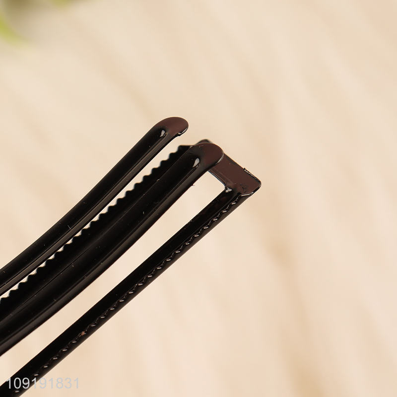 Good Quality 3 Pieces Black Alligator Hair Clips Metal Hair Accessories