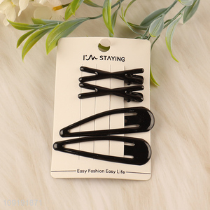 High Quality 4 Pieces Black Metal Hairpins Durable Metal Hair Clips