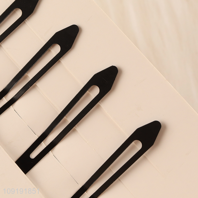 Hot Selling 4 Pieces Black Metal Hair Clips Snap Hair Clips Set