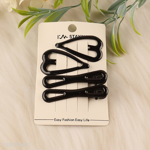 New Product 4 Pieces Black Hair Clips Non-Slip Metal Hair Clips