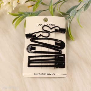 Factory Price 6 Pieces Black Metal Hair Clips Set for Girls Women