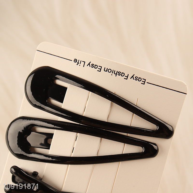 High Quality 4 Pieces Black Metal Hairpins Durable Metal Hair Clips