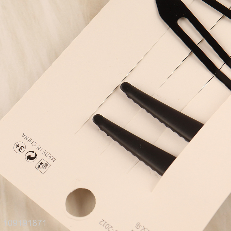 High Quality 4 Pieces Black Metal Hairpins Durable Metal Hair Clips