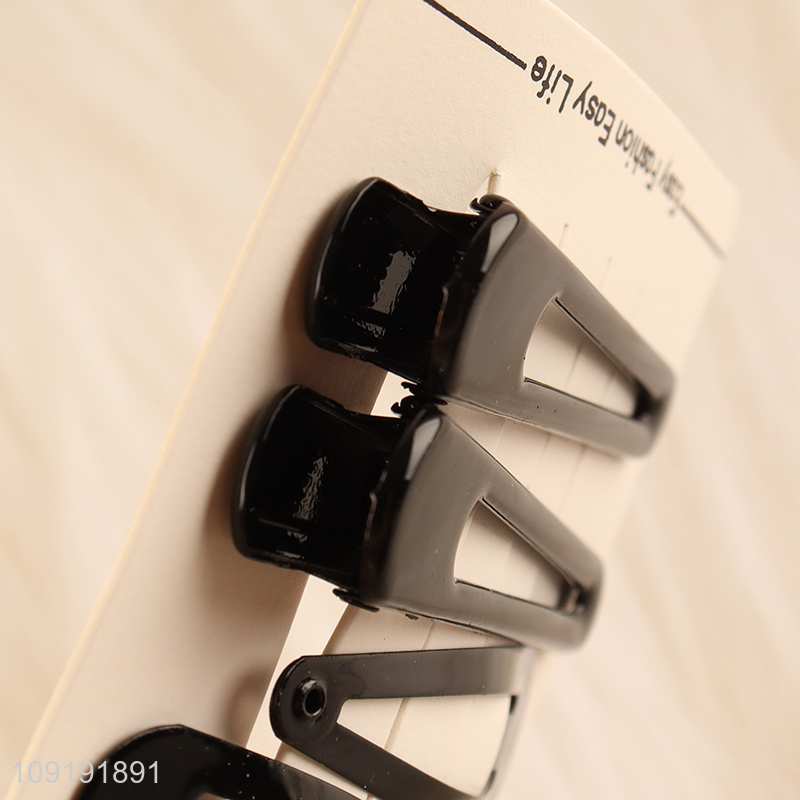 China Imports 6 Pieces Black Metal Hair Clips Girls Metal Hairpins