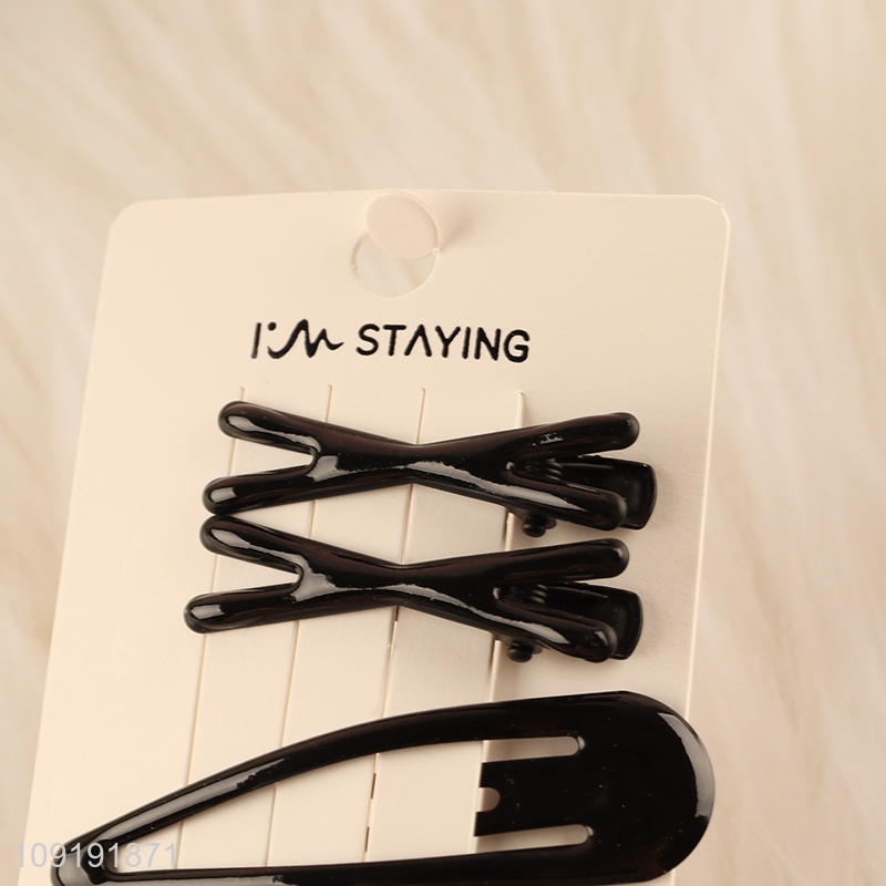 High Quality 4 Pieces Black Metal Hairpins Durable Metal Hair Clips