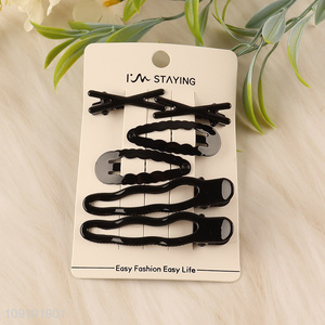 Factory Supply 6 Pieces Black Metal Hair Clips Metal Hair Accessories
