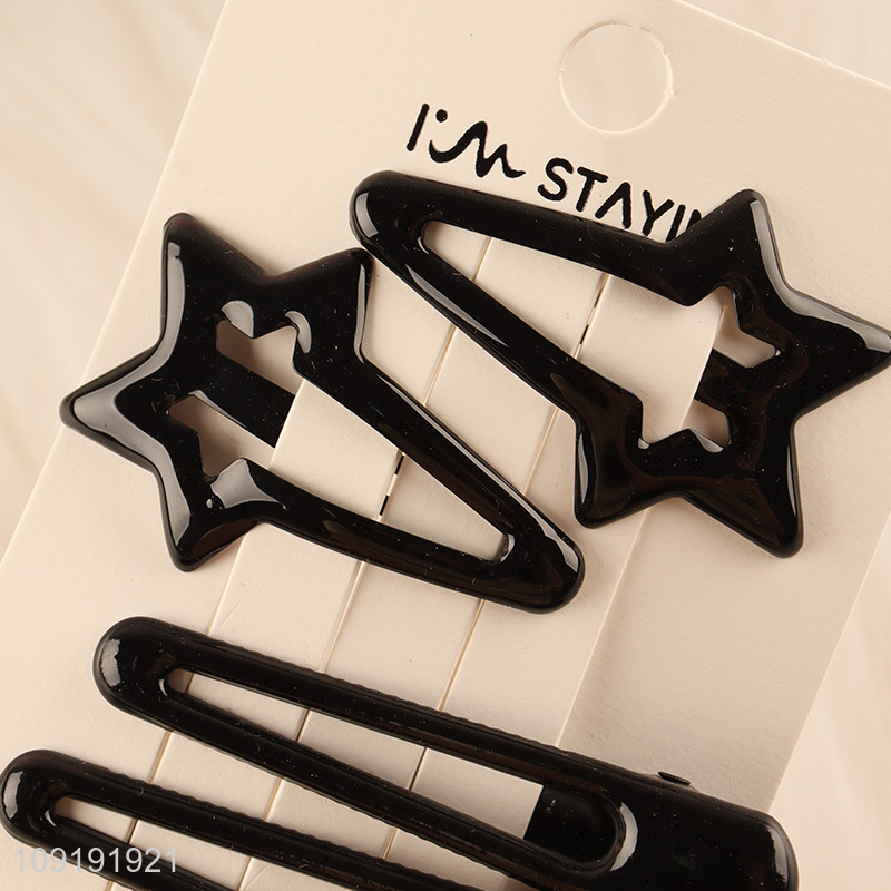Good Quality 4 Pieces Black Hair Clips Metal Hair Clips for Women