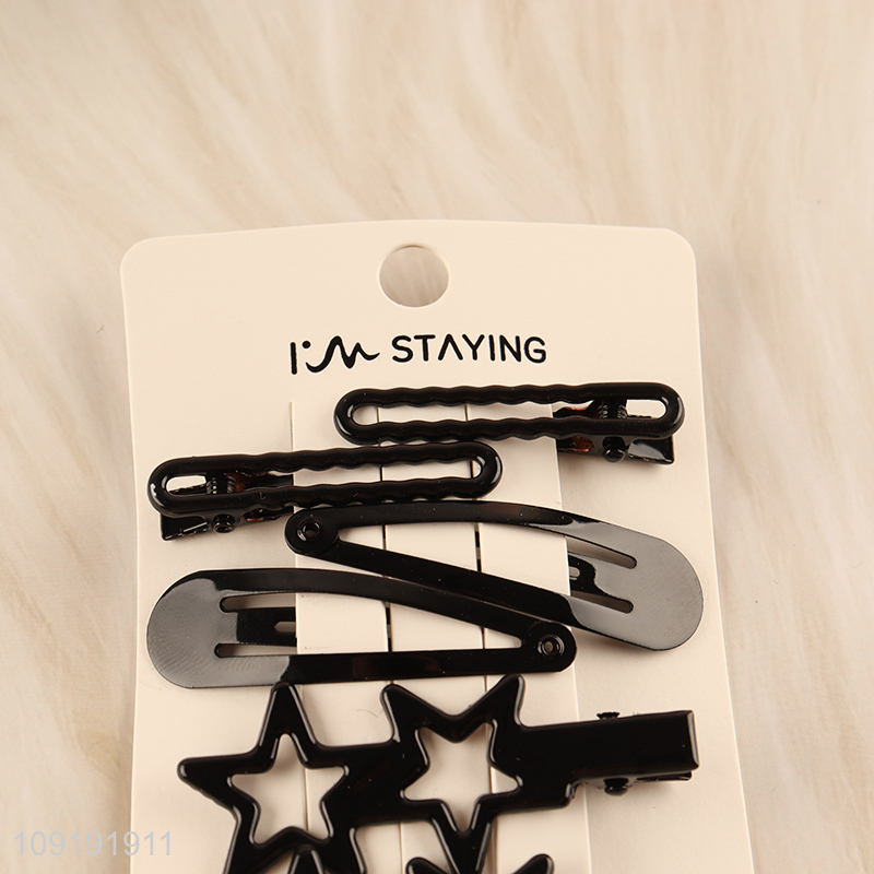 Online Wholesale 6 Pieces Black Metal Hair Clips for Women Girls