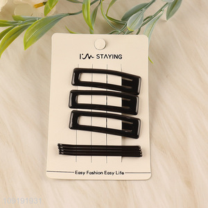 New Arrival 7 Pieces Black Hair Clips Non-Slip Side Hair Clips Set