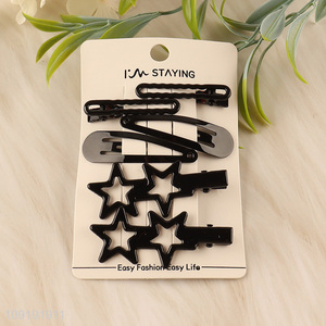 Online Wholesale 6 Pieces Black Metal Hair Clips for Women Girls