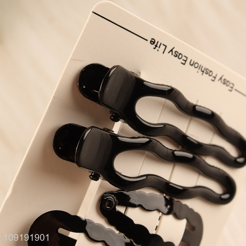 Factory Supply 6 Pieces Black Metal Hair Clips Metal Hair Accessories