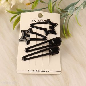 Good Quality 4 Pieces Black Hair Clips Metal Hair Clips for Women