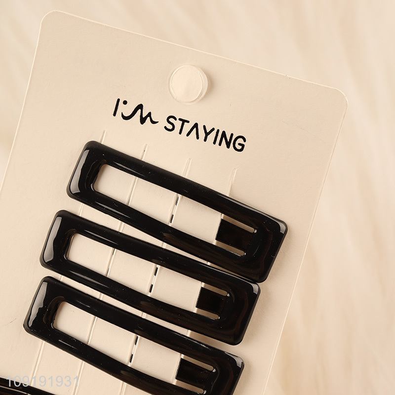 New Arrival 7 Pieces Black Hair Clips Non-Slip Side Hair Clips Set