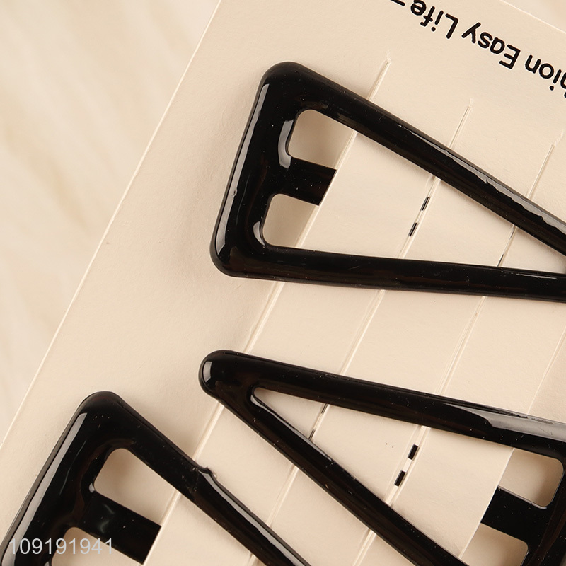 Hot Selling 3 Pieces Black Metal Hairpins Metal Snap Hair Clips