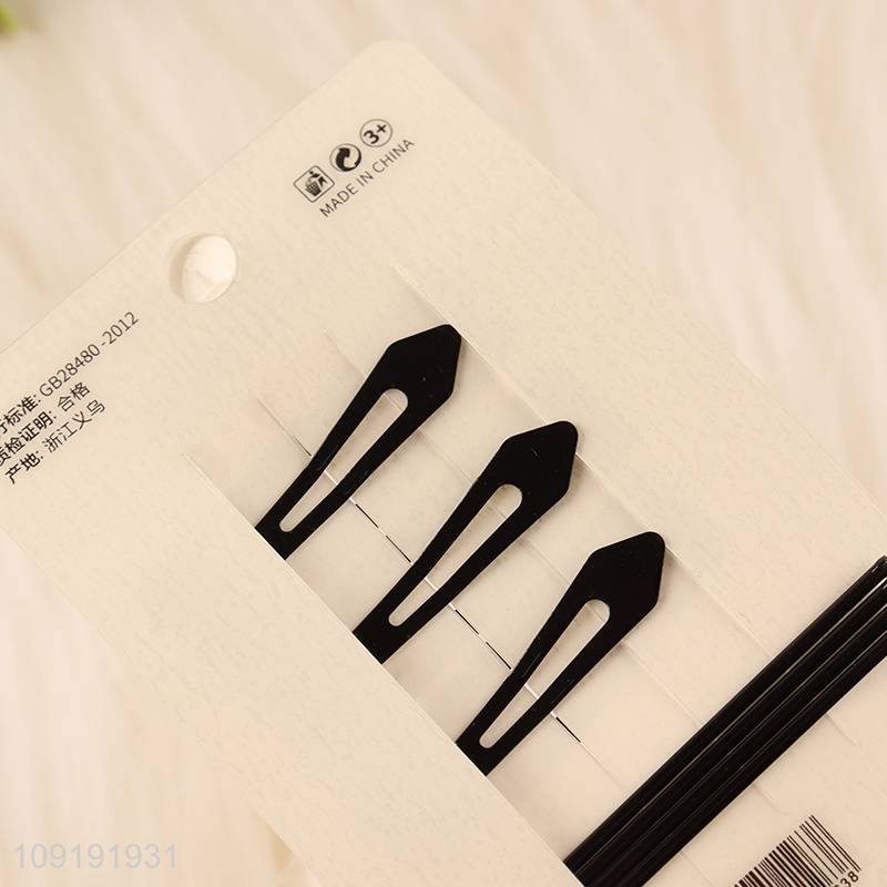 New Arrival 7 Pieces Black Hair Clips Non-Slip Side Hair Clips Set