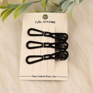New Product 3 Pieces Black Metal Alligator Hair Clips Set for Women