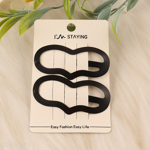 Factory Price 2 Pieces Black Metal Snap Hair Clips Hair Accessories