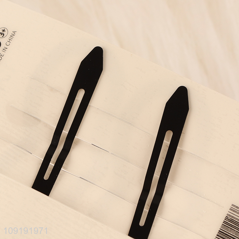 Factory Price 2 Pieces Black Metal Snap Hair Clips Hair Accessories