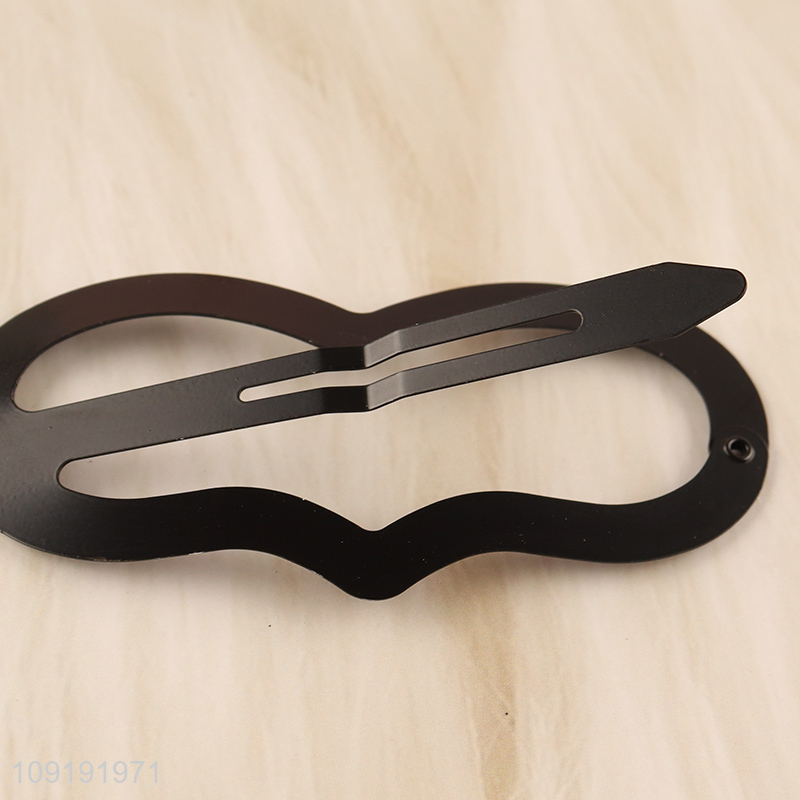 Factory Price 2 Pieces Black Metal Snap Hair Clips Hair Accessories