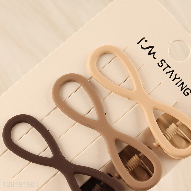 Factory Price 3 Pieces Matte Metal Alligator Hair Clips Bang Clips