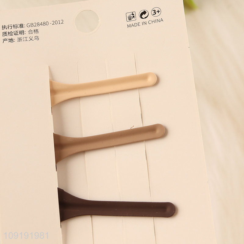 Factory Price 3 Pieces Matte Metal Alligator Hair Clips Bang Clips