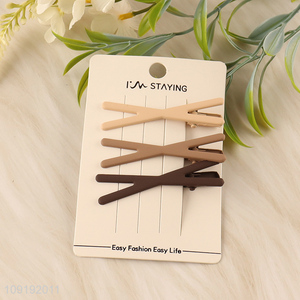 Wholesale 3 Pieces Matte Alligator Metal Metal Hair Clips for Women