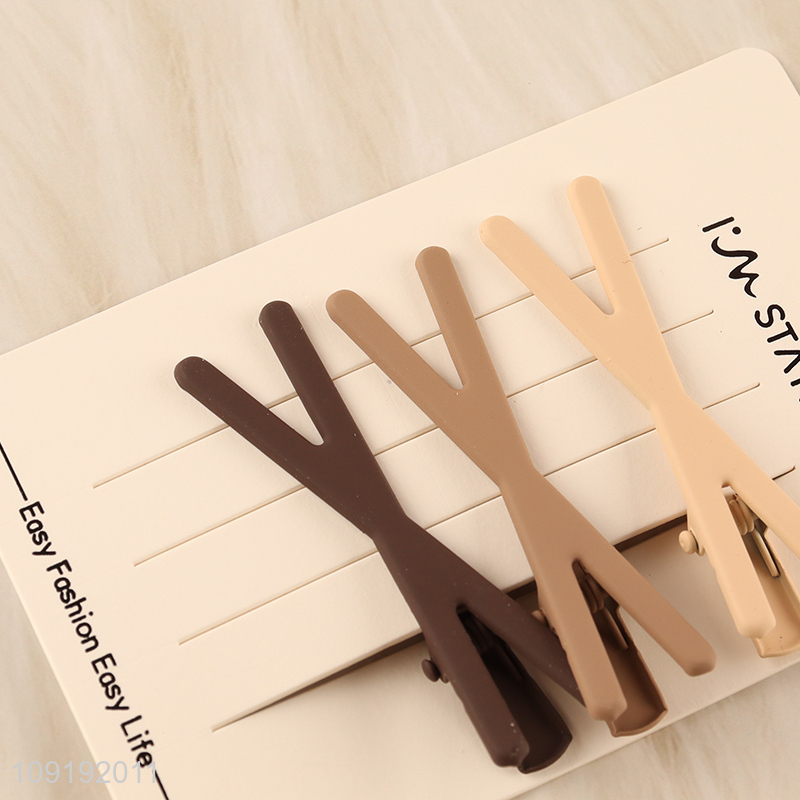 Wholesale 3 Pieces Matte Alligator Metal Metal Hair Clips for Women