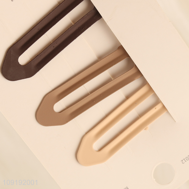 Factory Supply 3 Pieces Matte Alligator Hair Clips Non-Slip Bang Clips