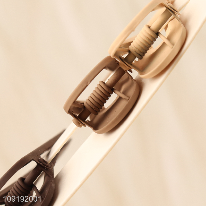 Factory Supply 3 Pieces Matte Alligator Hair Clips Non-Slip Bang Clips