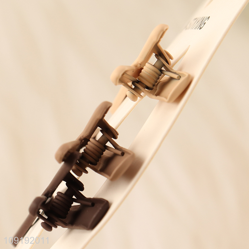 Wholesale 3 Pieces Matte Alligator Metal Metal Hair Clips for Women