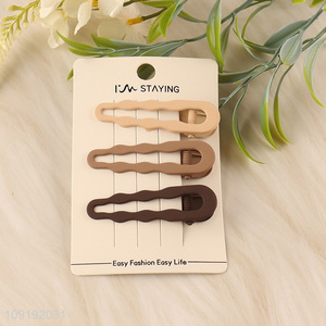New Arrival 3 Pieces Metal Hair Clips Matte Alligator Hair Clips