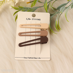 Factory Supply 3 Pieces Matte Metal Alligator Hair Clips Set for Women