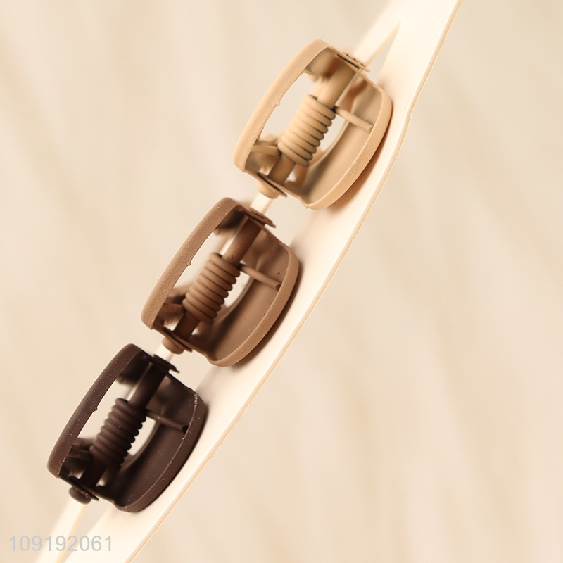 High Quality 3 Pieces Matte Alligator Hair Clips Metal Hair Clips