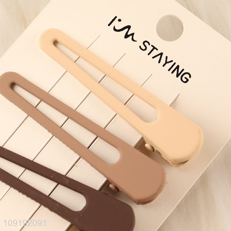 Factory Supply 3 Pieces Matte Metal Alligator Hair Clips Set for Women