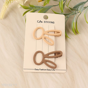 Good Quality 2 Pieces Matte Metal Alligator Hair Clips Cute Hairpins